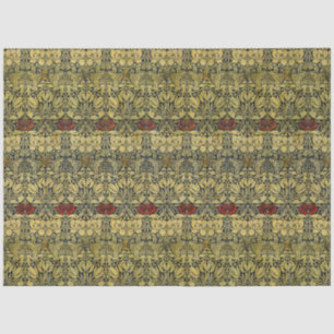 Papel De Seda Morris Vintage 1890 Tulip & Rosa Pattern Golden