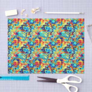 Papel De Seda Mosaico abstracto colorido de vidrio marino con lá
