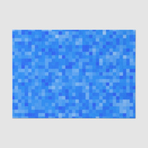 Papel De Seda Mosaico azul del pixel