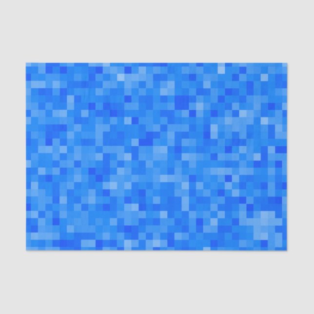 Papel De Seda Mosaico azul del pixel (Anverso)