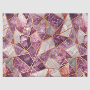 Papel De Seda Mosaico de amatista – Vidrio agrietado - Púrpura