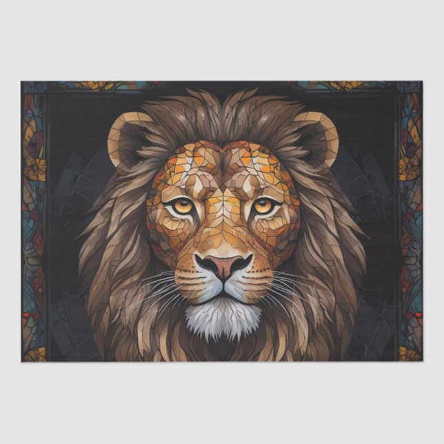 Papel De Seda Mosaico de cebra vibrante (Anverso)