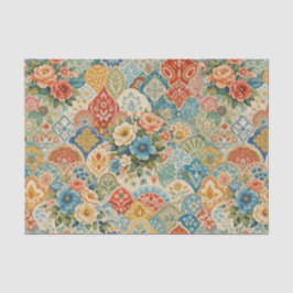 Papel De Seda Mosaico de jardín bohemio