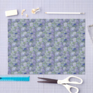 Papel De Seda Mosaico de vidrio marino en acuarela azul