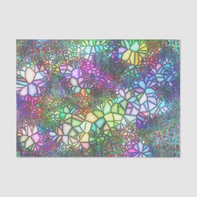 Papel De Seda Mosaico de Vidrio Teñido (Anverso)