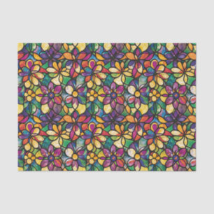 Papel De Seda Mosaico de vidrio teñido decoupage en acuarela col