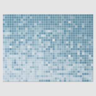 Papel De Seda Mosaico degradado de píxeles azules