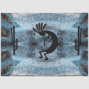Papel De Seda Mosaico del desierto del suroeste de Kokopelli, Ve