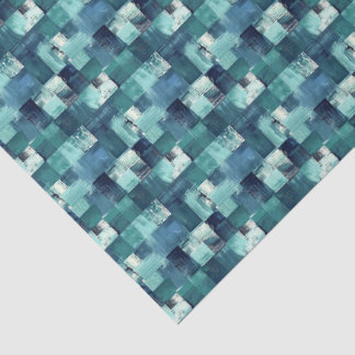 Papel de seda mosaico pintado azul océano y azul t