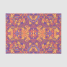 Mosaico tribal púrpura naranja amarillo bohemio