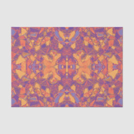 Papel De Seda Mosaico tribal púrpura naranja amarillo bohemio