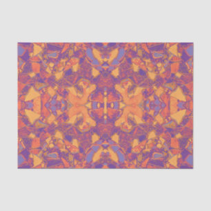 Papel De Seda Mosaico tribal púrpura naranja amarillo bohemio