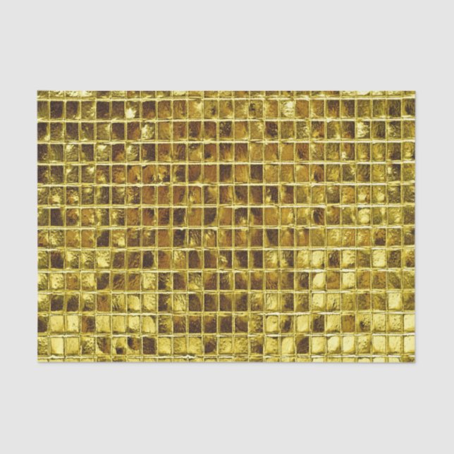 Papel De Seda Mosaicos de oro Elegante Decoración Moderna (Anverso)