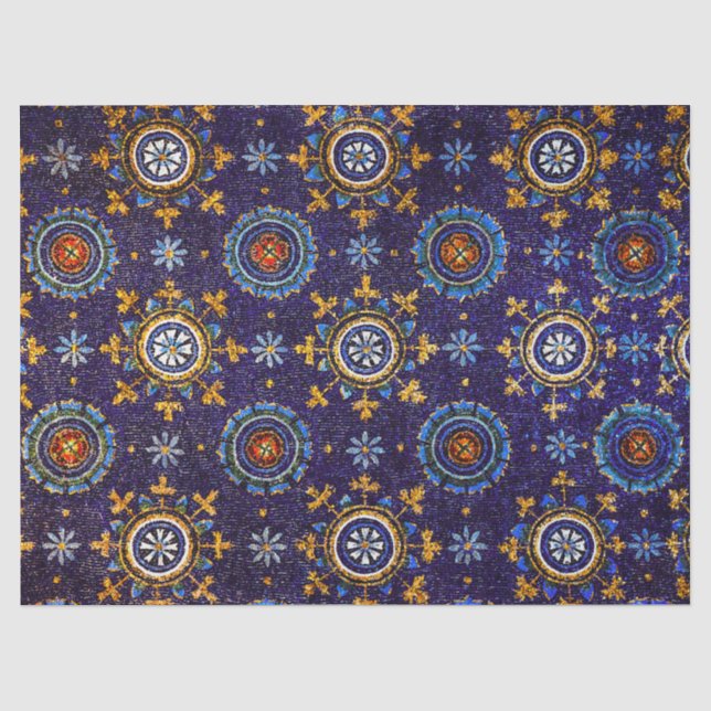 PAPEL DE SEDA MOSAICOS DE RAVENNA BYZANTINE, ESTRELLAS, ESTAR AZ (Anverso)