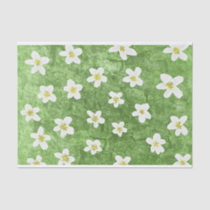 Papel De Seda Moss verdes y Ilustracion de margarita