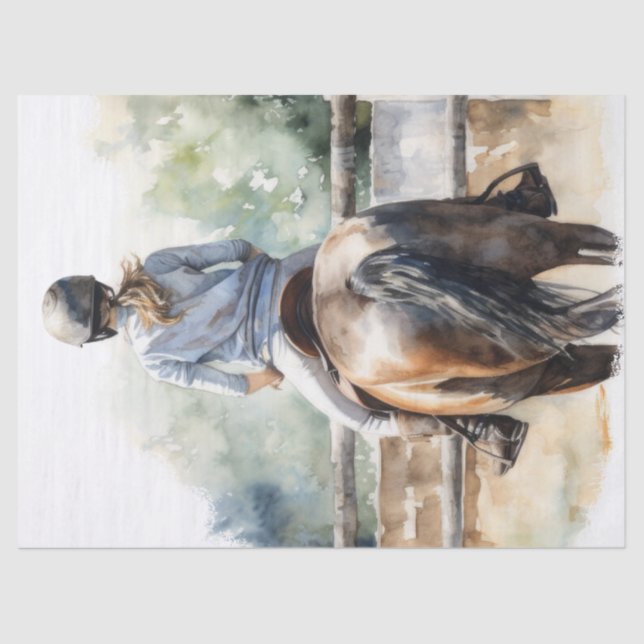 Papel De Seda Mostrar la desconexión de caballos que saltan (Anverso)