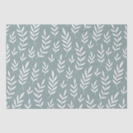 PAPEL DE SEDA MOTIF DE FOLIAGE DE LA HOJA VERDE DE SAGE BOTÁNICO