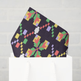 Papel De Seda Motivo de bordado de píxeles de Songket tradiciona