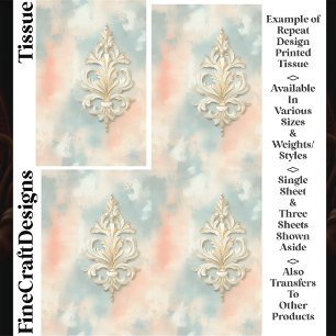 Papel De Seda Motivo floral barroco Shabby Chic CV8 Desnudos