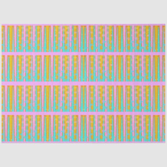 Papel De Seda Motivo retro Hip Mod Pop Stried Pattern Naranja ro (Anverso)