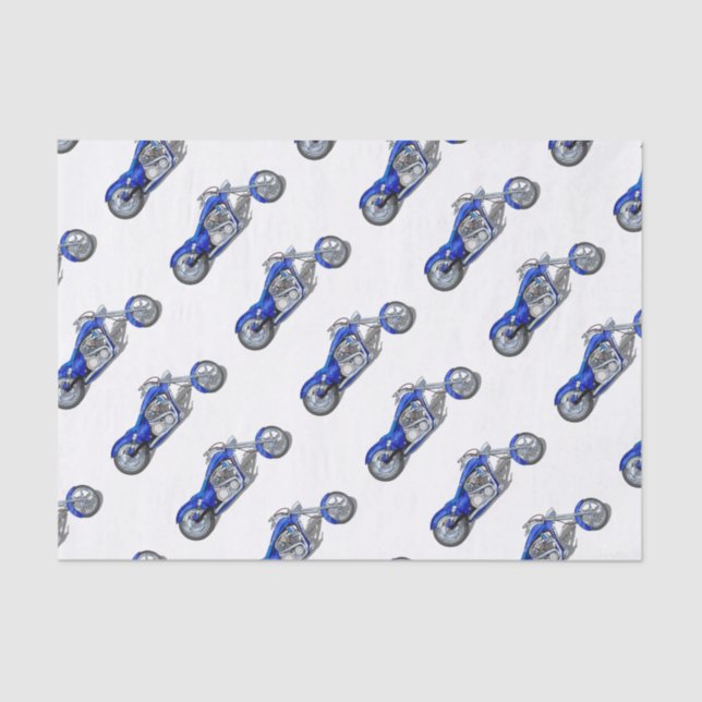 Papel De Seda Motocicleta 1 - Azul (Anverso)