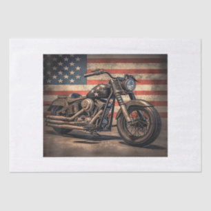 Papel De Seda Motocicleta Bandera Retro Bici