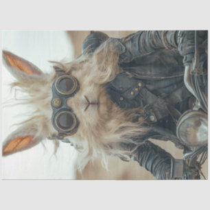 Papel De Seda Motocicleta de conducción en conejo de vapor de pá