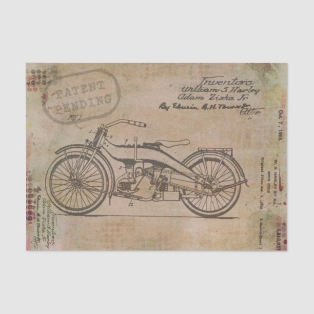 Papel De Seda Motocicleta de época (Anverso)