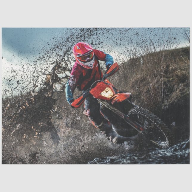 Papel De Seda Motociclista sucio tirando almohada (Anverso)