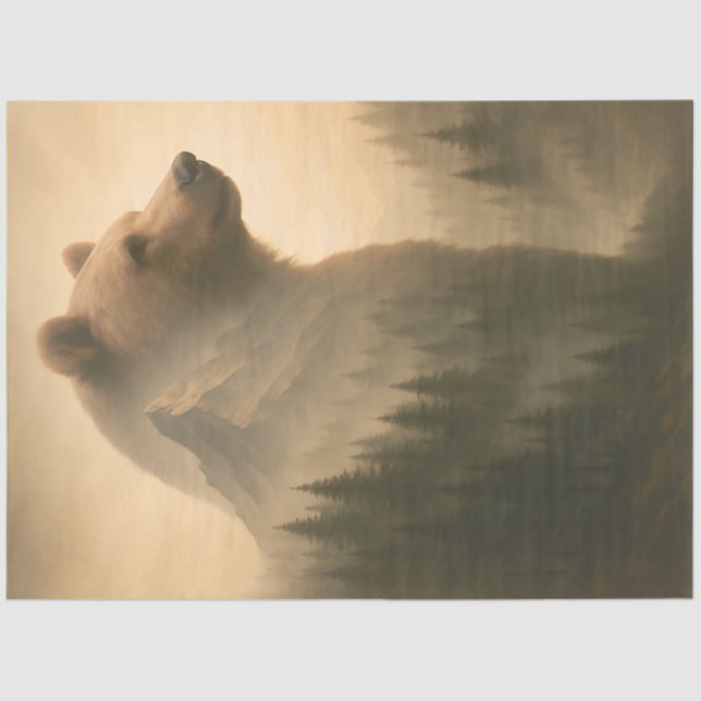 Papel De Seda Mountain Bear in the Misty Mountain Decoupage  (Anverso)