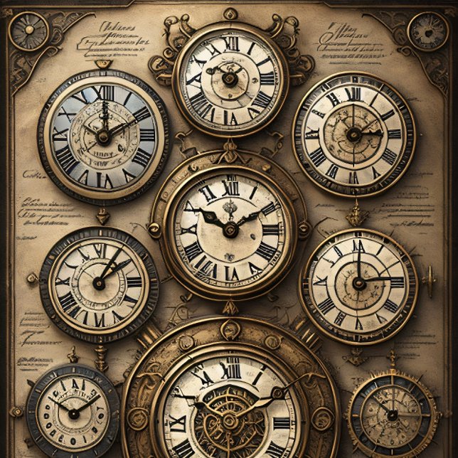 Papel De Seda Mousseline Clocks and map Tissue paper Decoupage (Subido por el creador)