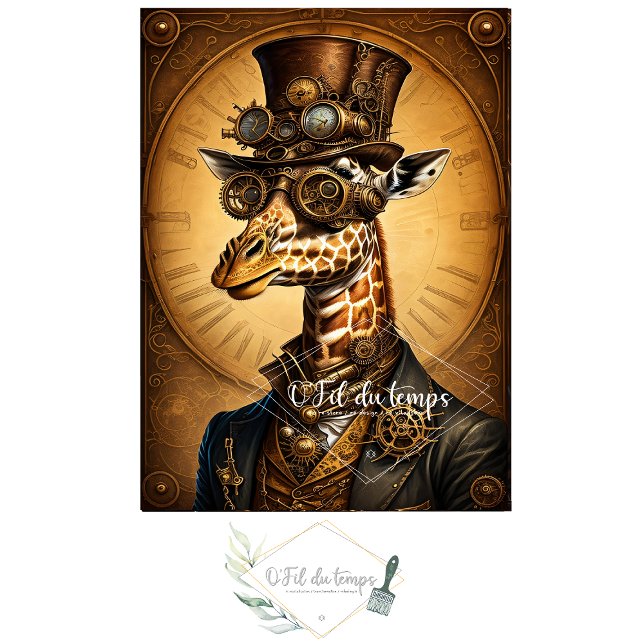 Papel De Seda Mousseline Cute Girafe Steampunk Hat Tissue paper (Subido por el creador)