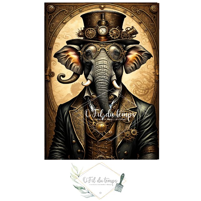 Papel De Seda Mousseline Elephant Steampunk Hat Tissue paper (Subido por el creador)