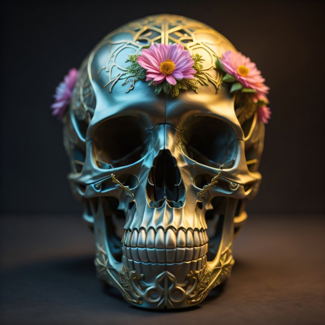 Papel De Seda Mousseline Floral skull v3 Steampunk tissue paper (Subido por el creador)