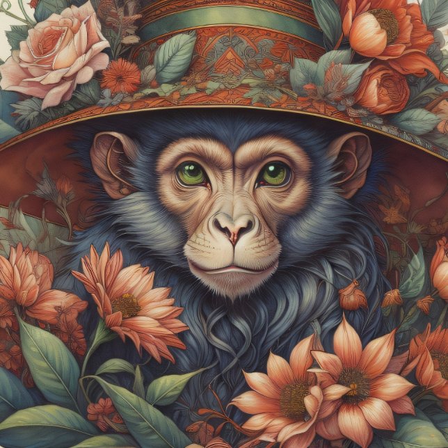 Papel De Seda Mousseline Flower Hat  cute chimp v10 Tissue paper (Subido por el creador)