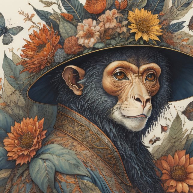 Papel De Seda Mousseline Flower Hat Monkey chimp v5 Tissue paper (Subido por el creador)