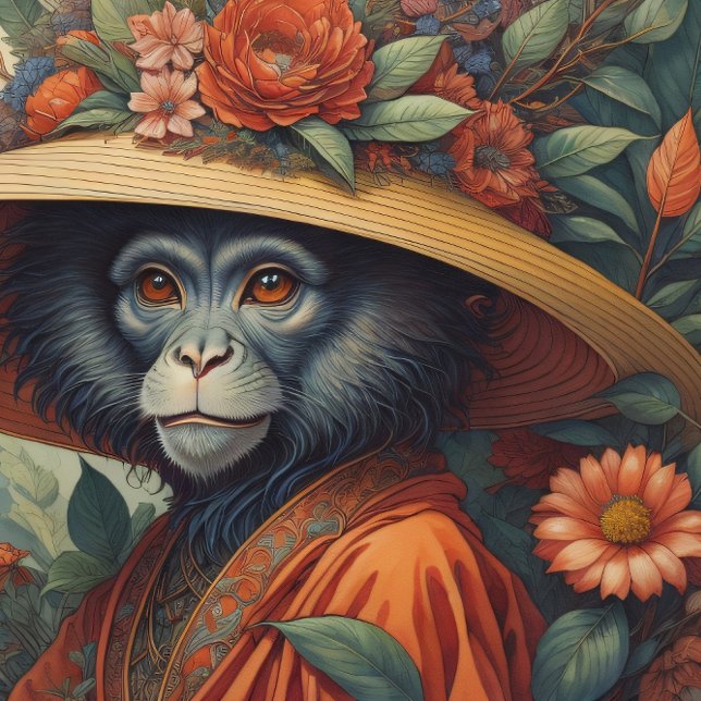 Papel De Seda Mousseline Flower Hat Monkey chimp v6 Tissue paper (Subido por el creador)