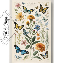 Papel De Seda MOUSSELINE PAPIER Fleurs d'été v2 Tissue paper