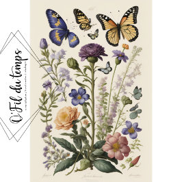 Papel De Seda MOUSSELINE PAPIER Fleurs d'été v3 Tissue paper