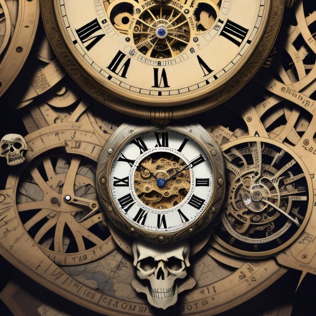 Papel De Seda Mousseline Steampunk watches skulls Tissue paper (Subido por el creador)