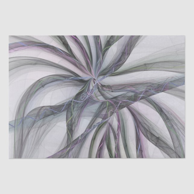 Papel De Seda Movimientos de filigrana abstracto moderno fractal (Anverso)