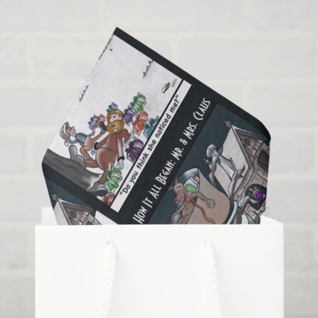 Papel De Seda Mr. & Mrs. Claus How it All Began (Bolsa de regalo)