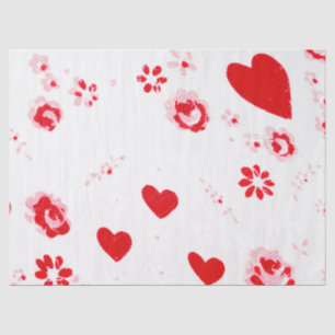 Papel De Seda Muchos Corazones flor Pink & Red Valentine Love