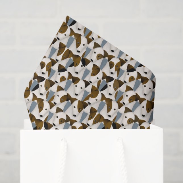 Papel De Seda muchos patrones de Parson Jack Russell Terriers (Bolsa de regalo)