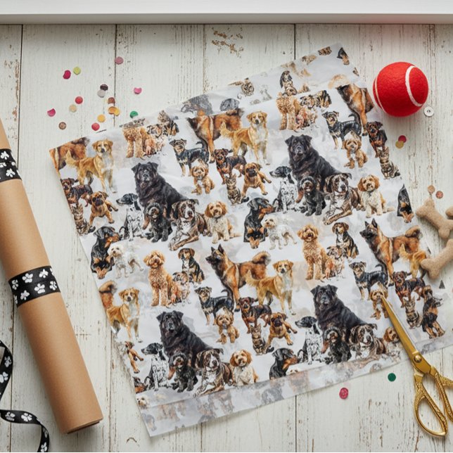 Papel De Seda Muchos perros y un gato (Subido por el creador)