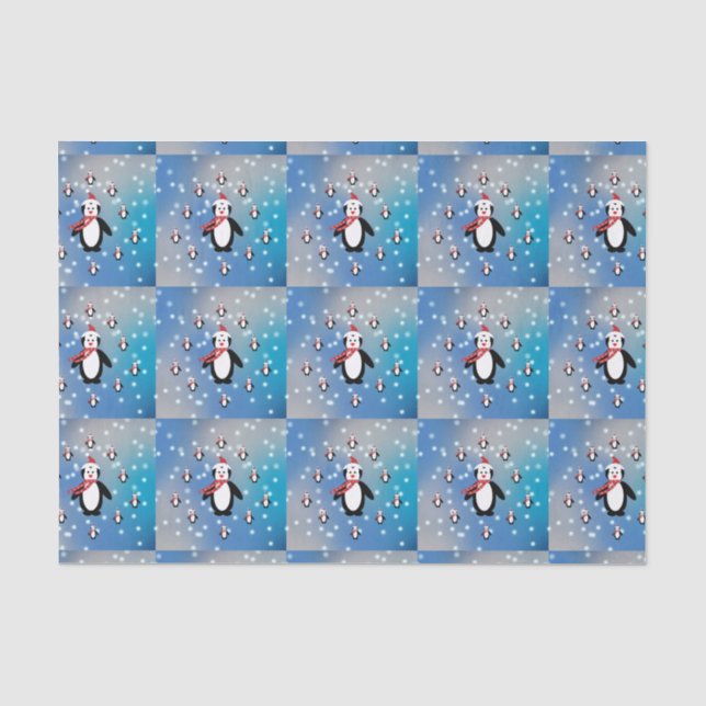 Papel De Seda Muchos pingüinos (Anverso)