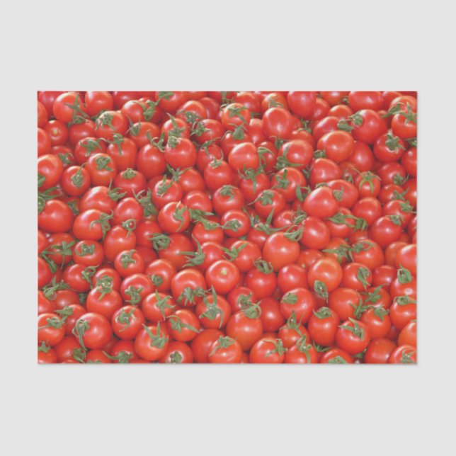 Papel De Seda Muchos tomates de cerezo rojo (Anverso)