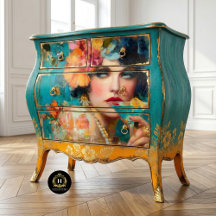 Muebles de carrito de bar chic decoupage