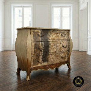 Papel De Seda Muebles de decoupage con flores marrones rústicas 