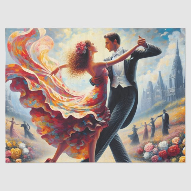 Papel De Seda Muebles de efímera danza de salón Decoupage (Anverso)